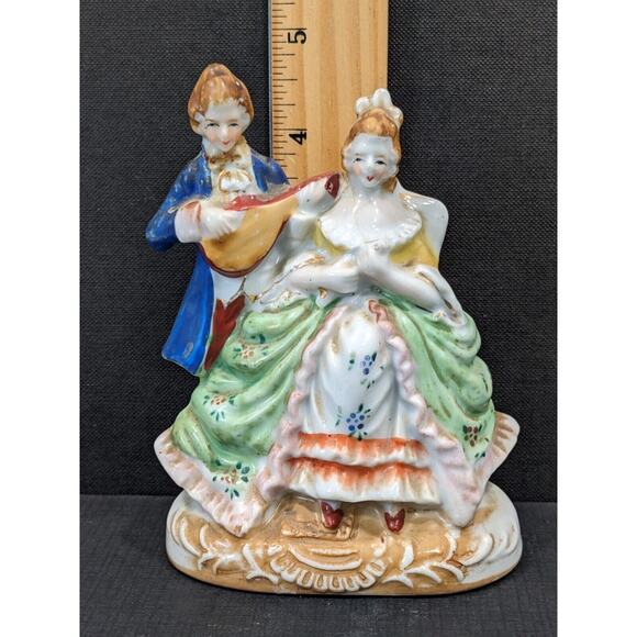 Victorian Figurine Courting Couple VTG Hadson Porcelain Occupied Japan **Crack** - Picture 10 of 11